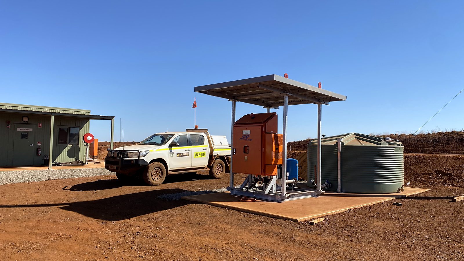 WA Plumbing pump station installation at a Pilbara mine site